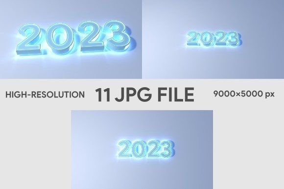 2023 New Year Blue Color Neon Effect JPG: A Vibrant Visual for Modern Design Needs