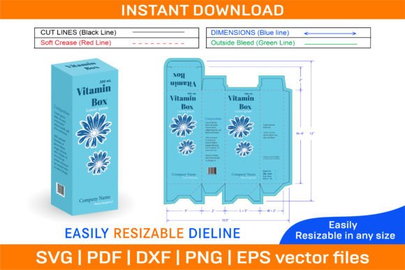 250ml Vitamin Medicine Box Packaging Design
