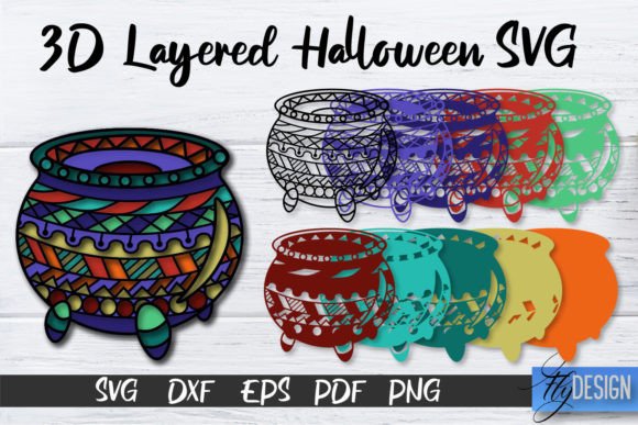 3D Layered Halloween SVG Design for Creative Projects