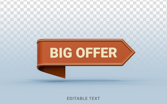 3D Sale Banner Ribbon Template Design for Big Offers