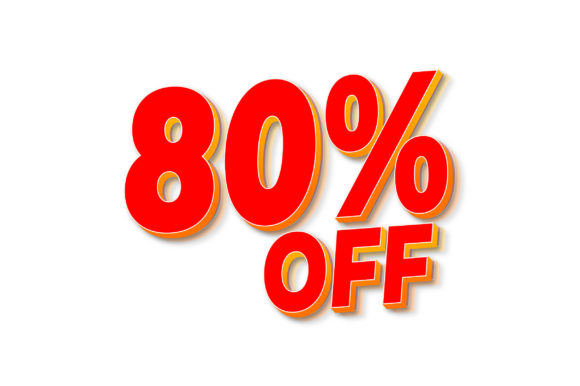 3D Text Design of 80 Off