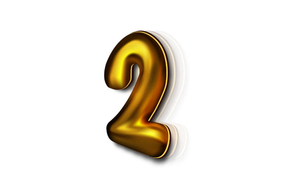 3D Text Design of Letter 2