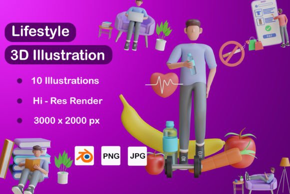 Bundle of Lifestyle 3D Illustration: A Powerful Resource for Modern Design Needs