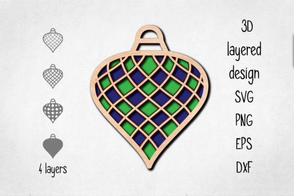 Christmas Ornament 3D Layered Cut File – Creative Possibilities for Home and Gifting