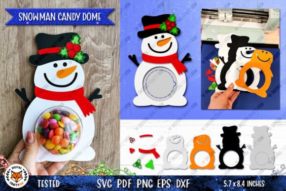 Christmas Snowman Candy Dome SVG