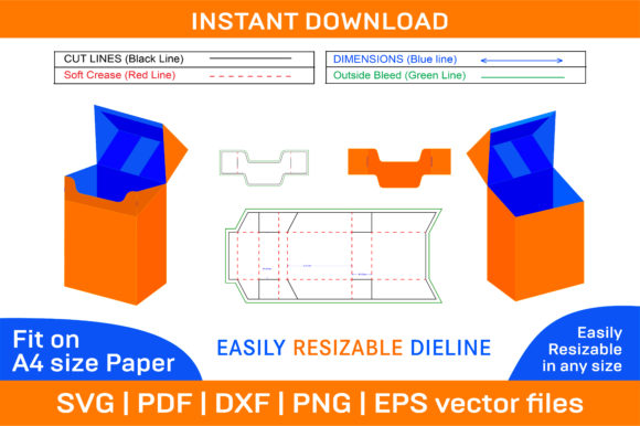 Cigarette Box Packaging Die Cut Template for Custom Creations