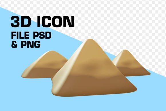 Enhancing Digital Projects with a 3D Desert Mountain Cartoon Illustration