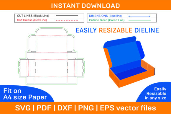 Mailer Shipping Box Dieline Template