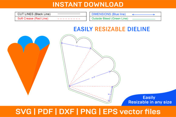 Mastering the Heart Shape Cone Dieline Template and 3D Design: Elevating Packaging and Craft Projects