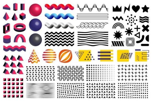 Memphis Design Elements Set for Creative Projects