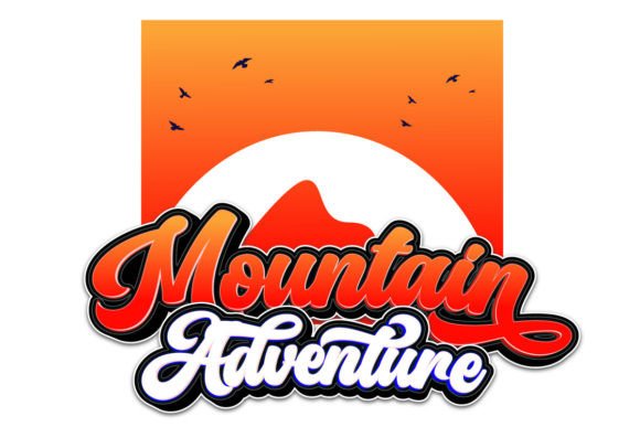 Mountain Lettering Typography 3D Logo Design