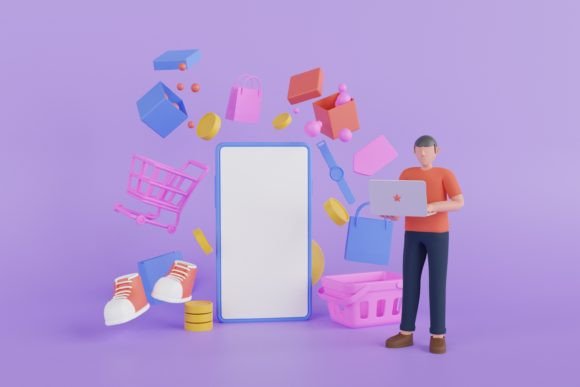 Unlocking the Potential of Mobile Shopping Concept 3D Illustration for Modern Design Needs