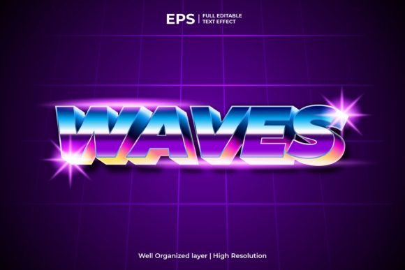 Waves 3D Editable Retro Text Effect: A Creative Tool for Modern Designers